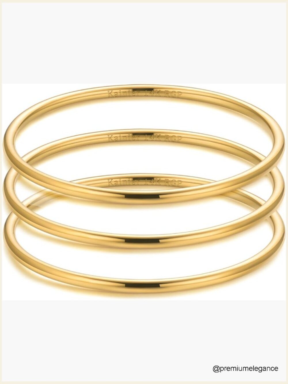 3mm 14K Gold Plated Bangle Bracelet Thin Stackable Stain